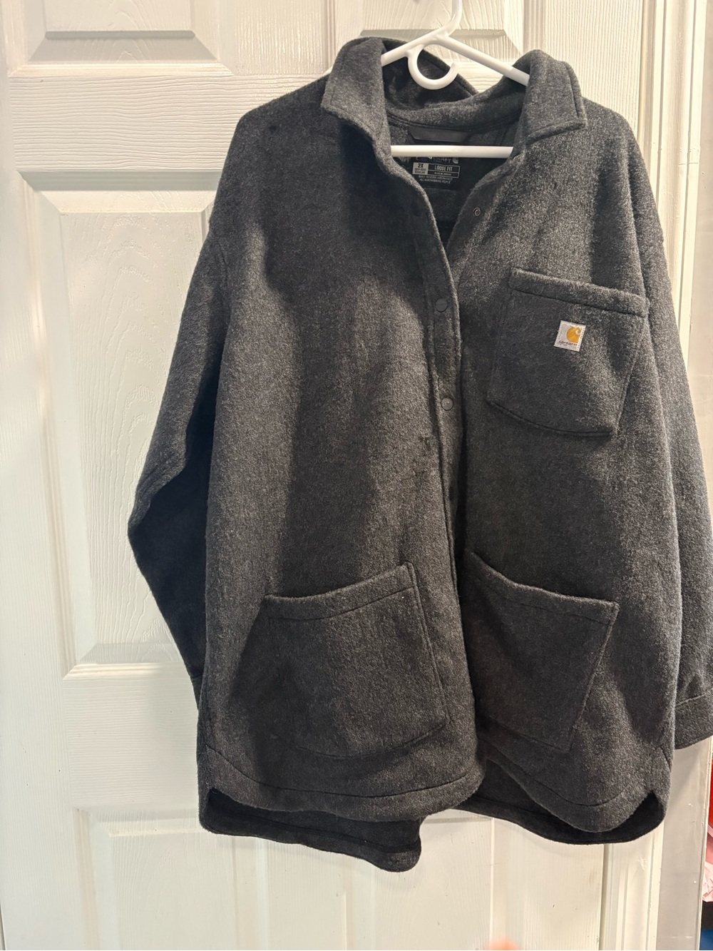 Carhartt Charcoal Gray Fleece Work Jacket with Logo Patch 2X- BNWOT-AT/BR-0130